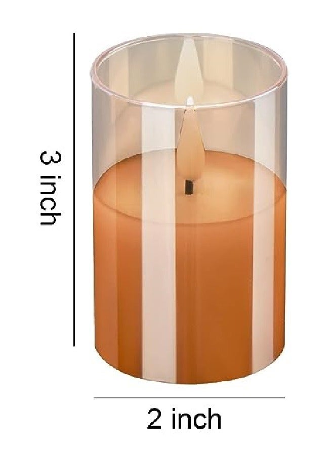 3 Pack LED Flameless Glass Votive Candles Battery Operated Flickering Pillar Candle with Remote and Timer for Fireplace Window Wedding Home - Image 4