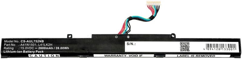 Replacement Battery for Asu's A41Lk9H,A41N1501,L41LK2H,L41LK9H,0B110-00360000,0B110-00360100,2600mAh/15V - Image 3