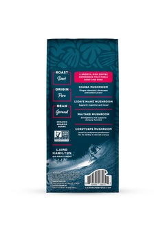 Laird Superfood Laird Superfood Peruvian Dark Roast Coffee with Functional Mushrooms, Certified Organic Peruvian Ground Coffee Beans, Gluten-Free, Dairy-Free, Non-GMO, Paleo, Keto Friendly, 12 oz. Bag  - Image 2