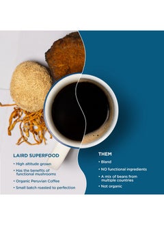 Laird Superfood Laird Superfood Peruvian Dark Roast Coffee with Functional Mushrooms, Certified Organic Peruvian Ground Coffee Beans, Gluten-Free, Dairy-Free, Non-GMO, Paleo, Keto Friendly, 12 oz. Bag  - Image 5