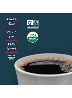 Laird Superfood Laird Superfood Peruvian Dark Roast Coffee with Functional Mushrooms, Certified Organic Peruvian Ground Coffee Beans, Gluten-Free, Dairy-Free, Non-GMO, Paleo, Keto Friendly, 12 oz. Bag  - Image 3