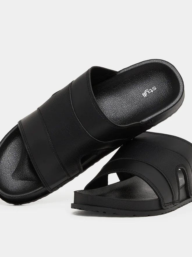 Styli Styli Cut Out Thick Band Slip on Sandals