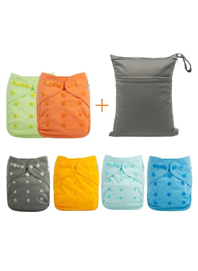 Cloth Diaper Covers For Fitted Diapers And Prefolds With Double Gussetadjustable Reusable For Baby Boys 6Pcs Covers+One Wet Bag 6Dcf06 - pzsku/Z431607DDE3BA7499CAC6Z/45/_/1688971292/d526ffb6-e2ab-4d84-97f4-1efdf5389d1b