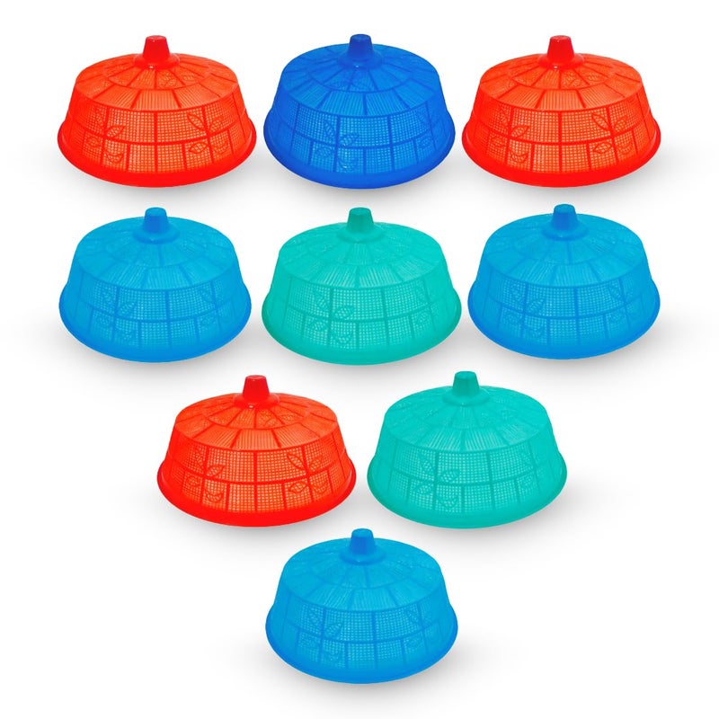 SNKM SNKM Food Cover Net Plastic Dome Big Size Round Net Kitchen Table Flies Mosquitoes Insect Proof Dining Tables Covers Fruits Vegetable Rice Cover Large 30cm12 Inch Multicolor Combo Pack of 9  - Image 1