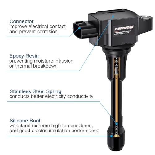 Micro مجموعة صغيرة من 4 لفائف إشعال متوافقة مع نيسان ألتيما سنترا كيوب روج باثفايندر إنفينيتي FX50 M56 Q70L QX60 L4 V8 UF549 22448-JA00A - Image 4