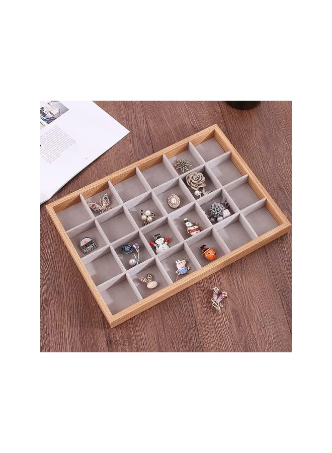 IAF Jewelry Organizer Tray, Stackable Velvet Jewelry Trays Jewelry Organizer for Drawer, Drawer Inserts Earring Organizer for Women Girls, Wood Jewelry Storage Display Case for Earring Rings - Image 2