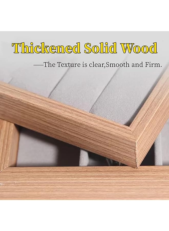 IAF Jewelry Organizer Tray, Stackable Velvet Jewelry Trays Jewelry Organizer for Drawer, Drawer Inserts Earring Organizer for Women Girls, Wood Jewelry Storage Display Case for Earring Rings - Image 3