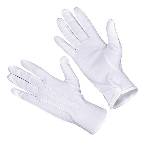 LULUSILK 1 Pair White Cotton Women Gloves for Formal Parade Marching Costume Party Dress - Image 2