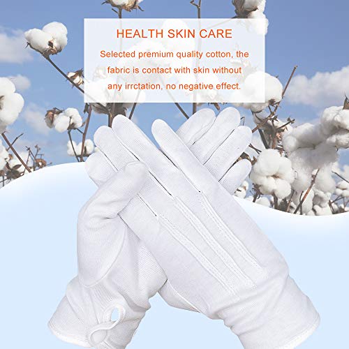 LULUSILK 1 Pair White Cotton Women Gloves for Formal Parade Marching Costume Party Dress - Image 4
