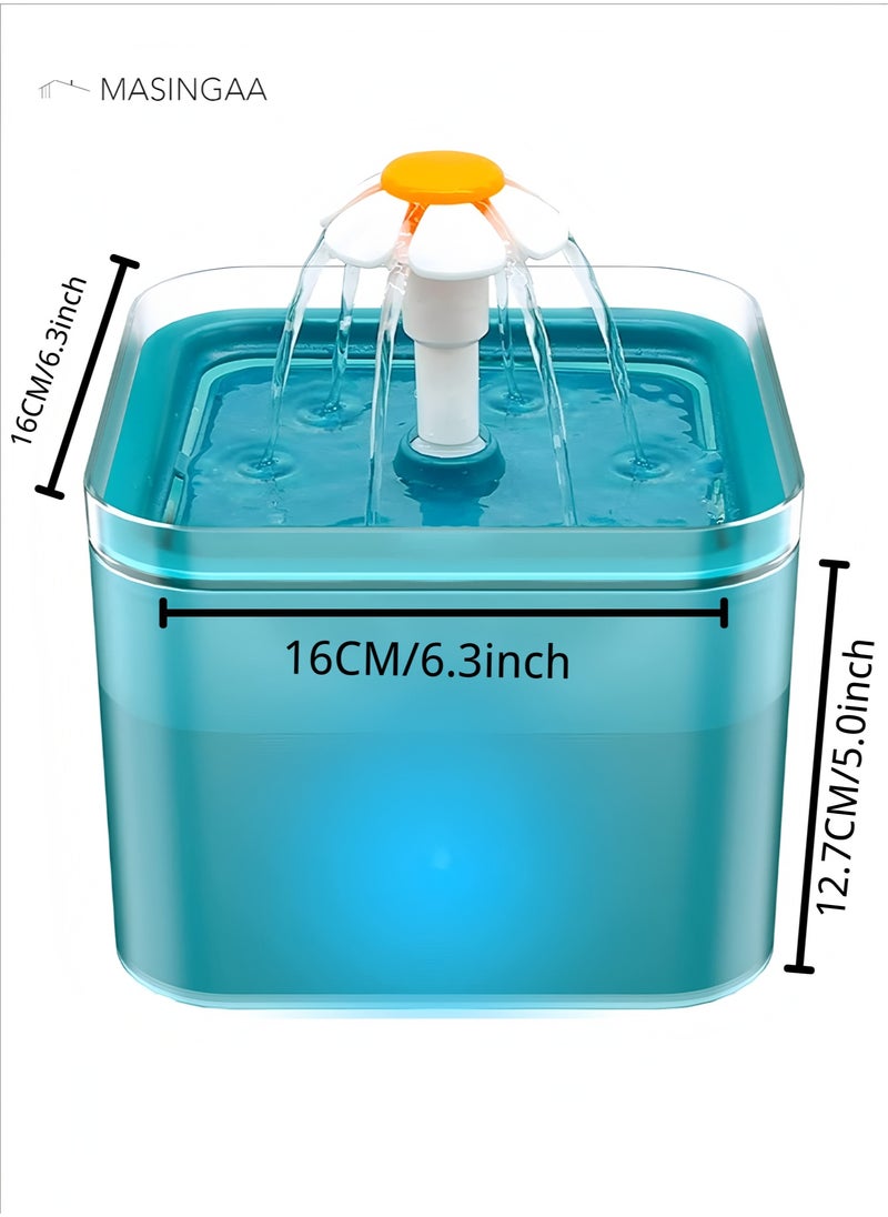 MASINGAA - Automatic Pet Water Dispenser, 2L Large Capacity, Quad Filtration, Ultra-Quiet Pump, LED Water Indicator, 3 Water Flow Modes, USB Powered, Ideal for Cats and Dogs - Image 1