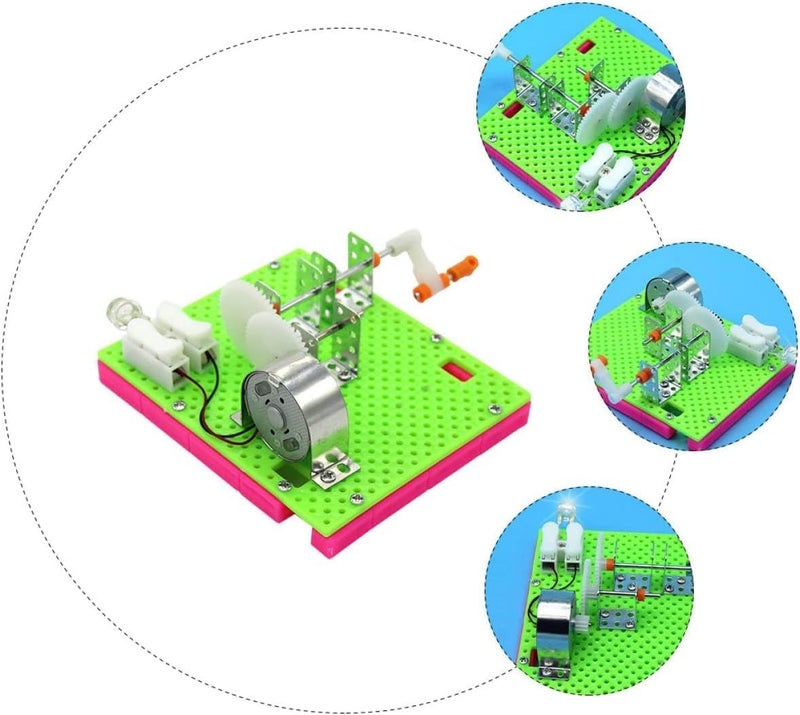 NALACAL Hand Generator Toy, Hand Generator Windmill, Portable Child Plastic Primary School Students Toy, Hand Cranked Generator, Science Kit Manual Generator Toy, Science Experiments for Kids Age 6-14 - Image 3