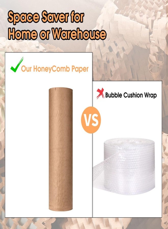 Pacific Mailer Honeycomb Packing Paper Pacific Mailer 12" x 65' Moving Paper Bubble Cushioning Wrap with 20 Fragile Sticker Labels - Image 3