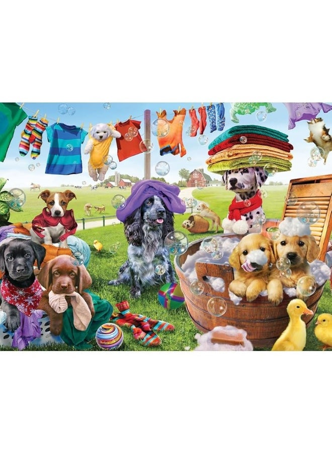 Bits and Pieces - Bits and Pieces  Puppies Playing 1000 Piece Jigsaw Puzzles for Adults  Each Puzzle Measures 20 Inch x 27 Inch  1000 pc Jigsaws by Artist Adrian - Image 1