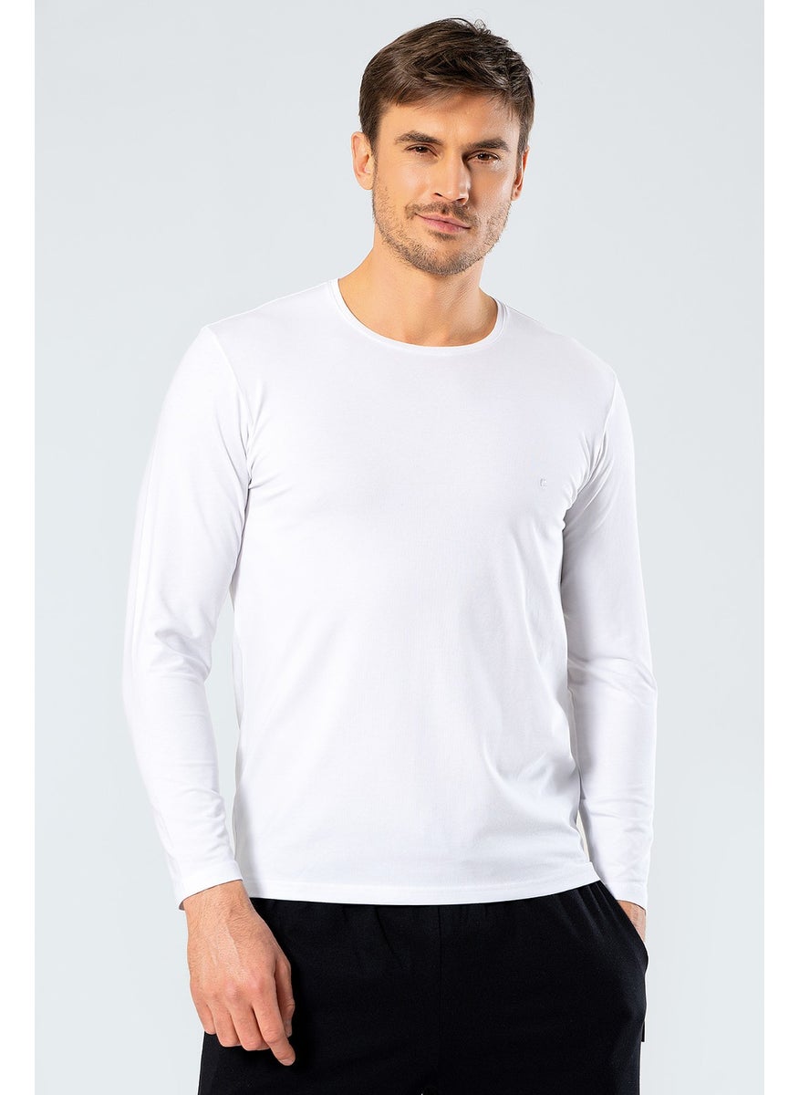 Catherine's Cacharel 1333 Men's O Neck Long Sleeved T-Shirt - White  - Image 1