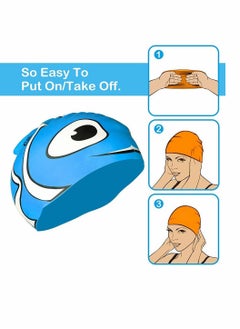 KASTWAVE Kids Swim Cap, Fun Silicone High Elastic Swim Caps, Boys and Girls Waterproof Children Diving Cartoon Animals Cap for Long Short Hair  - Image 2