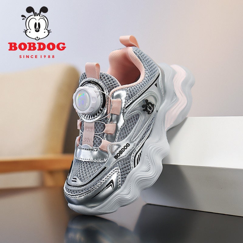 Babudou Children'S Shoes 2025 Breathable Single Mesh Double Mesh Rotating Button Girls' Sports Shoes Casual Dad Shoes - Image 5