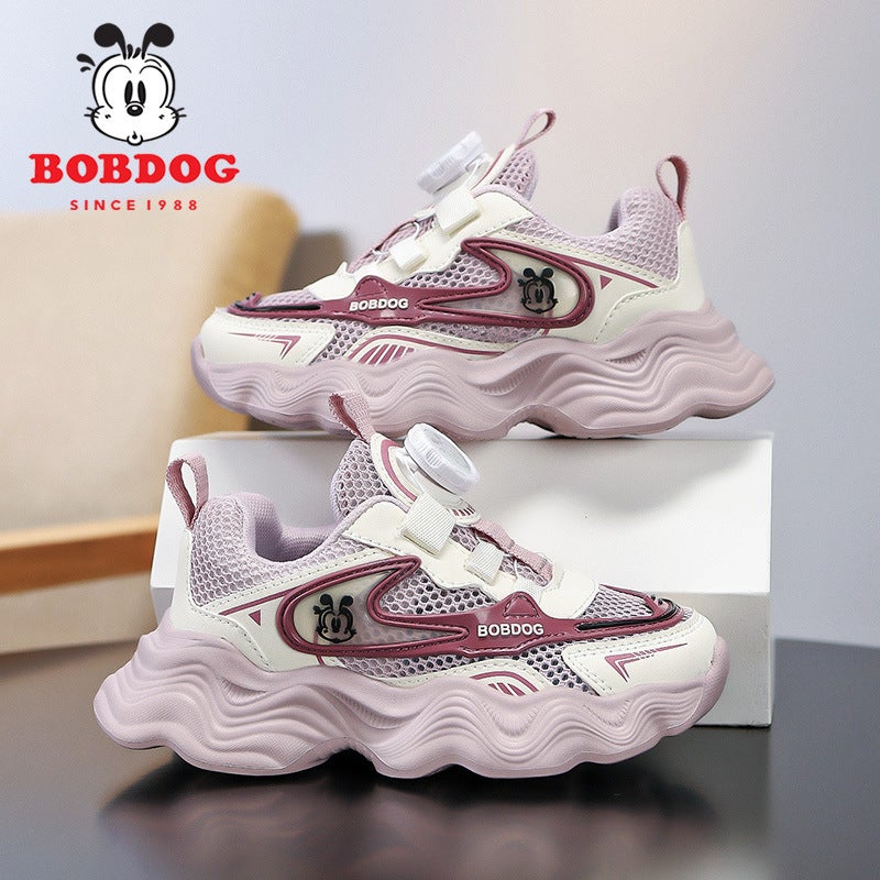 Babudou Children'S Shoes 2025 Breathable Single Mesh Double Mesh Rotating Button Girls' Sports Shoes Casual Dad Shoes - Image 4