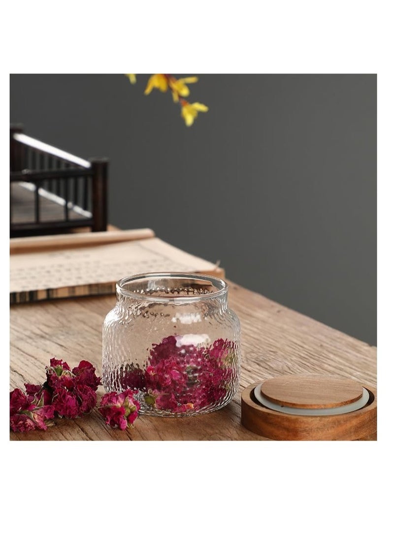 Excefore Glass Storage Jar, Glass Jar with Bamboo Lid 300ML(10 OZ), Kitchen Containers Decorative Jar Airtight Glass Jars, Anti-Slip Food Storage Container, for Tea Coffee Bean Sugar Candy Cookie Spice - Image 4