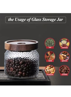 Excefore Glass Storage Jar, Glass Jar with Bamboo Lid 300ML(10 OZ), Kitchen Containers Decorative Jar Airtight Glass Jars, Anti-Slip Food Storage Container, for Tea Coffee Bean Sugar Candy Cookie Spice  - Image 5