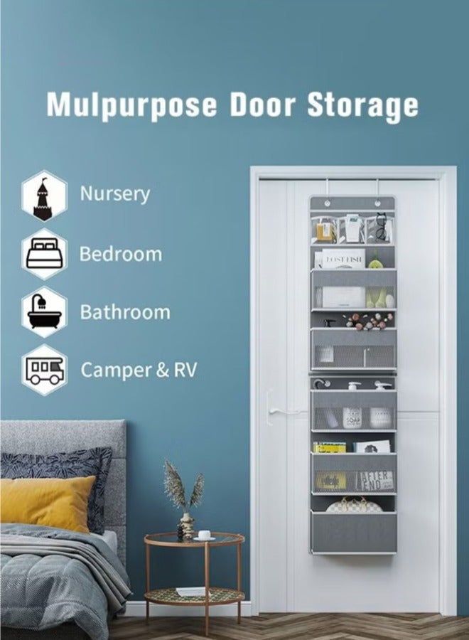 زي سي إم - هابي منظم تخزين من 5 طبقات فوق الباب مع نافذة منظور شبكي، منظم تعليق قابل للطي على الحائط لغرفة النوم وغرفة الأطفال وخزانة النوم وتخزين الأطفال - Image 3