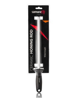 Samura Samura Ceramic Knife Sharpening Honing Rod | Honing Rod For Professional Chefs and Home Cooks | Knife Honing Sharpener Rod 10-inch Black  - Image 2