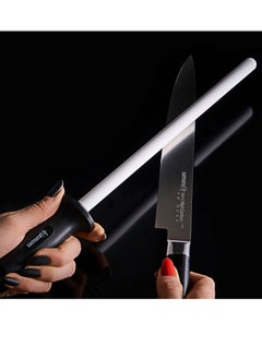 Samura Samura Ceramic Knife Sharpening Honing Rod | Honing Rod For Professional Chefs and Home Cooks | Knife Honing Sharpener Rod 10-inch Black  - Image 3