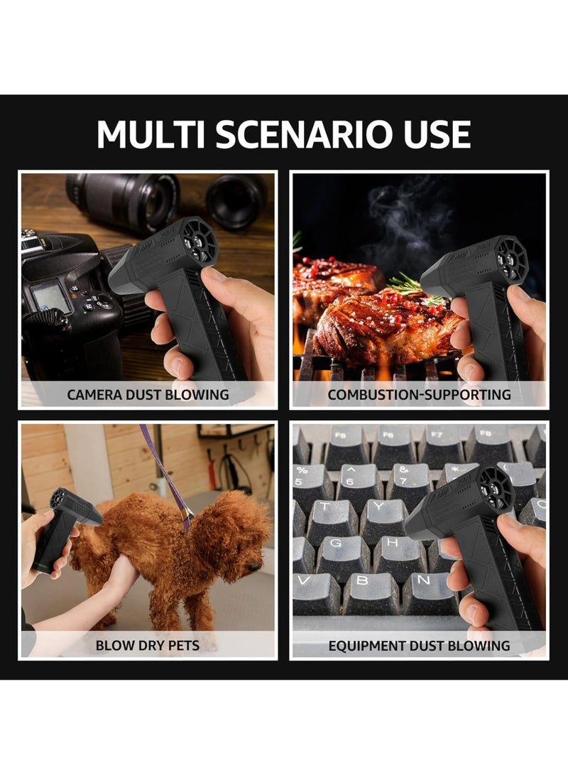 Mini Jet Fan Electric Air Blower Gun & Small Hand Fan with Turbo Blades , Super Power AirDuster, 130,000 RPM Wind Speed 52m/s New Portable Turbo Violent