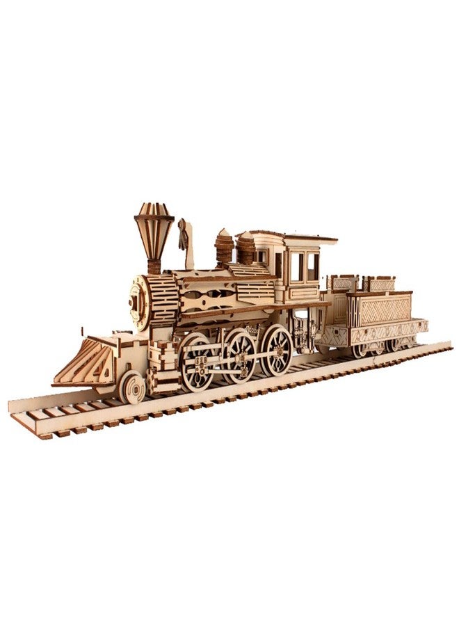Bitopbi 3D Wooden Puzzles Steam Train Laser Engraving DIY Safe Assembly Constructor Kit for Adults Transportation Vehicle Mechanical 3-D Models for Self-Assembly (Steam Train) - Image 1