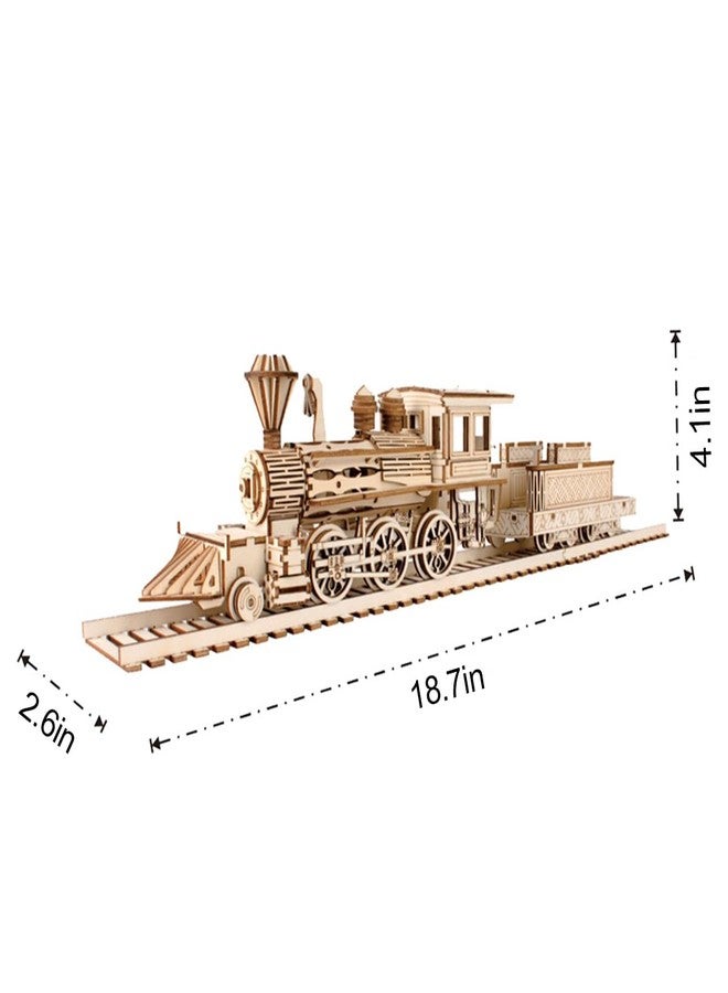 Bitopbi 3D Wooden Puzzles Steam Train Laser Engraving DIY Safe Assembly Constructor Kit for Adults Transportation Vehicle Mechanical 3-D Models for Self-Assembly (Steam Train) - Image 5
