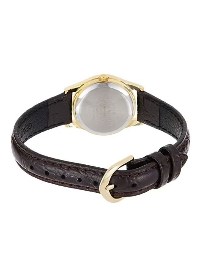 كاسيو ساعة كاسيو الكلاسيكية للرجال كوارتز ذهبية انالوج مع حزام جلد بني - مقاومة للماء، تصميم بسيط، نمط خالد - Image 2