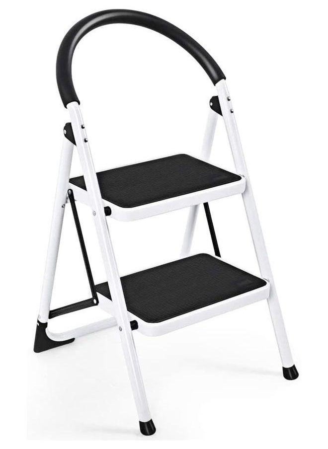 HOMESTAR 2 Step Metal Ladder Folding Step Stool with Wide Anti-Slip Pedal Portable Ladders for Home and Office Use Kitchen  - Image 1