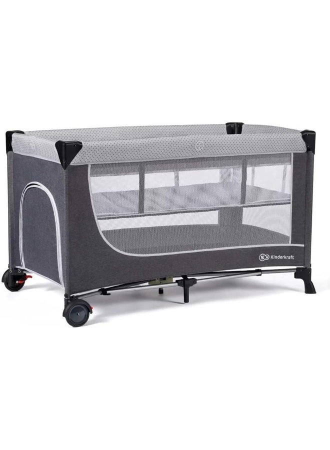 Kinderkraft - Leody Baby Travel Bed 129x65x76 cm - 17990 - Image 1