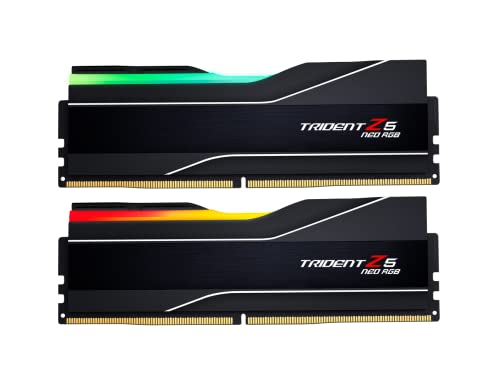 G.SKILL Trident Z5 Neo RGB Series DDR5 RAM (AMD Expo) 64GB (2x32GB) 6000MT/s CL32-38-38-96 1.40V Desktop Computer Memory U-DIMM - Matte Black (F5-6000J3238G32GX2-TZ5NR) - Image 1