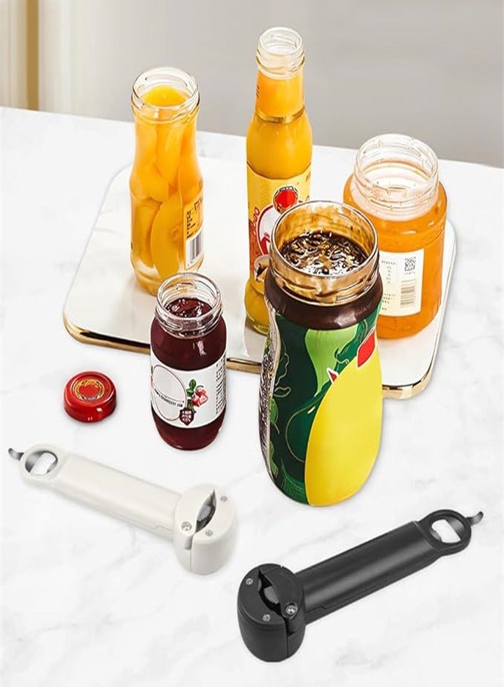 Adjustable Can Opener Bottle Opener, Fits Most Sizes, Effort-saving and Convenient to Use, Jar Lid Remover, Stainless Steel Gear, Family Restaurant, Camping Bar, Suitable for Weak Hands Arthritic Hands, White 1pc - Image 4