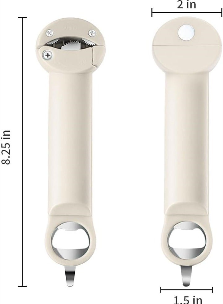 Adjustable Can Opener Bottle Opener, Fits Most Sizes, Effort-saving and Convenient to Use, Jar Lid Remover, Stainless Steel Gear, Family Restaurant, Camping Bar, Suitable for Weak Hands Arthritic Hands, White 1pc - Image 5
