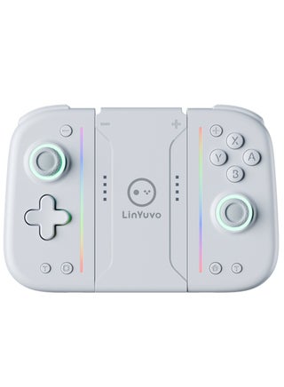 وحدة تحكم الألعاب بلوتوث Classic Joycon LinYuvo KS52 لجهاز Switch و Switch Lite و Switch OLED مع إضاءة RGB ملونة، عصا تحكم فائقة الذكاء، بطارية 1000 مللي أمبير، جيروسكوب بستة محاور، وظيفة Turbo، اهتزاز مزدوج قابل للتعديل، برمجة ماكرو مفتاح خلفي مخصص، أزرار ميكانيكية ABXY، مفتاح تقاطع متعدد المستويات