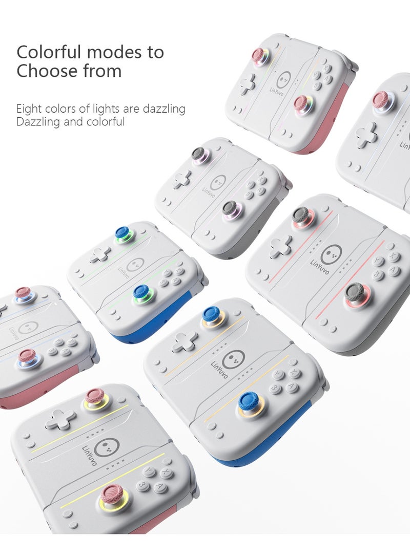 general Classic Joycon LinYuvo KS52 Bluetooth Game Controller for Switch, Switch Lite, Switch OLED with Color RGB Light, Super Smart Joystick, 1000mAh Battery, Six-Axis Gyroscope, Turbo Function, Adjustment Dual Vibration, Custom Back Key Macro Programming, ABXY Mechanical Buttons, Multi-Level Cross Key - Image 3