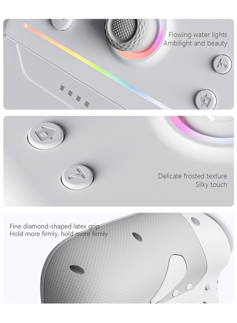 وحدة تحكم الألعاب بلوتوث Classic Joycon LinYuvo KS52 لجهاز Switch و Switch Lite و Switch OLED مع إضاءة RGB ملونة، عصا تحكم فائقة الذكاء، بطارية 1000 مللي أمبير، جيروسكوب بستة محاور، وظيفة Turbo، اهتزاز مزدوج قابل للتعديل، برمجة ماكرو مفتاح خلفي مخصص، أزرار ميكانيكية ABXY، مفتاح تقاطع متعدد المستويات