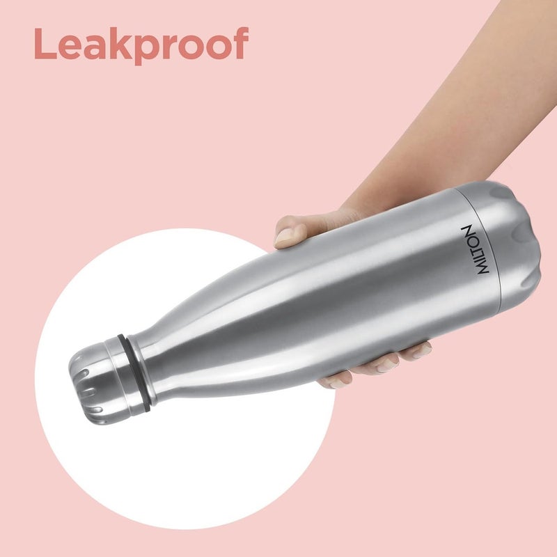 Milton Duo DLX 500 Thermosteel Water Bottle 500ml Hot and Cold Insulated Flask 24 Hours Leak Proof Silver - Image 5