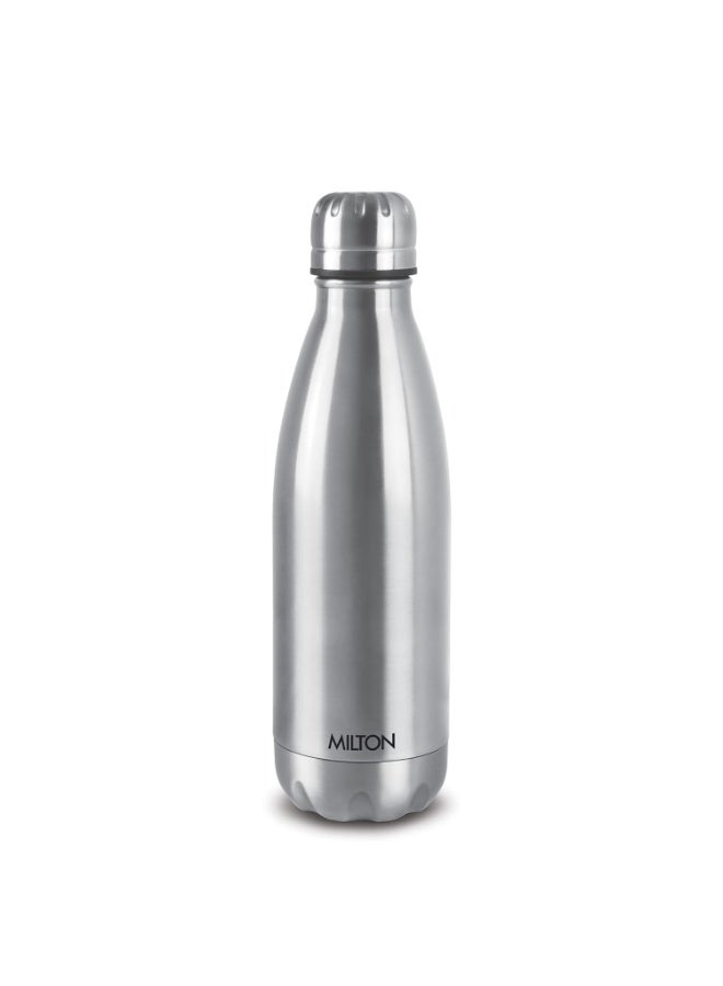 Milton Duo DLX 500 Thermosteel Water Bottle 500ml Hot and Cold Insulated Flask 24 Hours Leak Proof Silver - Image 1