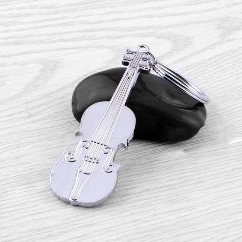 🎸 سلسلة مفاتيح معدنية بتصميم هدية زخرفية شخصية فضية لتعليق الحقائب والمجوهرات - Image 4
