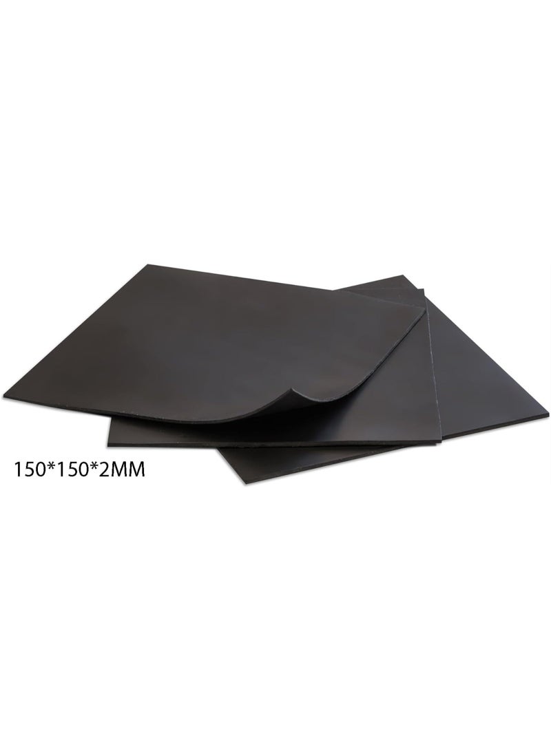 Solid Neoprene Rubber Sheets Black 15x15-cm by 2mm (Pack of 3) for Pipe Insulation Plumbing Gaskets DIY Material Supports Leveling Sealing Bumpers Protection Insulation - Image 2