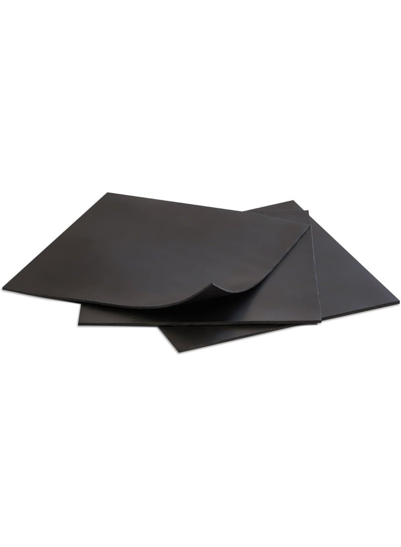 Solid Neoprene Rubber Sheets Black 15x15-cm by 2mm (Pack of 3) for Pipe Insulation Plumbing Gaskets DIY Material Supports Leveling Sealing Bumpers Protection Insulation - Image 1