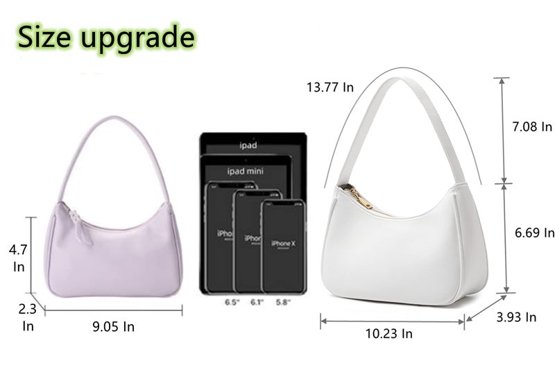 CYHTWSDJ CYHTWSDJ Shoulder Bags for Women, Cute Hobo Tote Handbag Mini Clutch Purse with Zipper Closure (Black) - Image 5