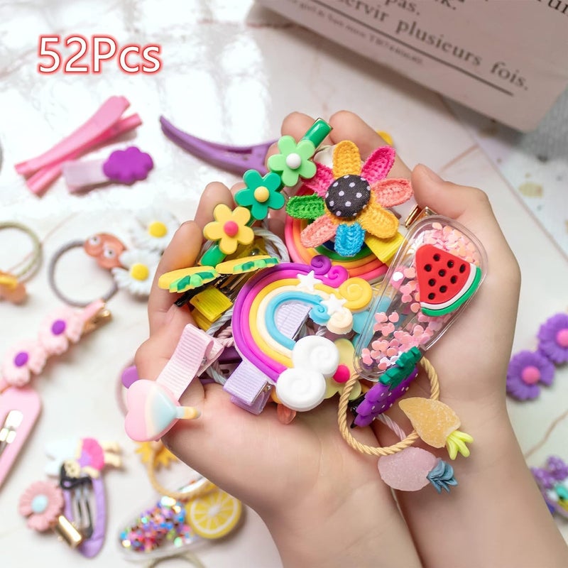 FIgment Hair Clip -Cute Fruit Cartoon Animal Shape Hair Clip Pins Set for Baby Girls, Little Girl Clip Set Hair Stuff Kids Accessory, Flower Candy, Fruits Rainbow, Butterflies for Hairstyles (Purple) - Image 5