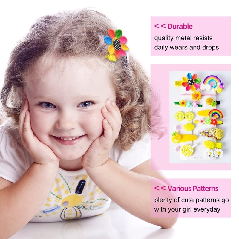 FIgment Hair Clip -Cute Fruit Cartoon Animal Shape Hair Clip Pins Set for Baby Girls, Little Girl Clip Set Hair Stuff Kids Accessory, Flower Candy, Fruits Rainbow, Butterflies for Hairstyles (Purple) - Image 3