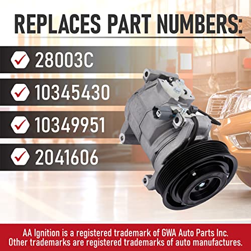 AA Ignition Replacement Car AC Compressor By AA Ignition - Compatible with Honda Accord Vehicles 2003-2007 2.4L - Replaces Part Numbers 28003C, 10345430, 10349951, 2041606-03, 04, 05, 06, 07 - Image 3
