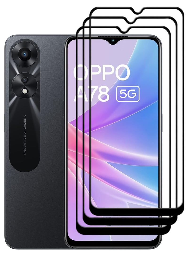 ACLIX 3 Pieces Antistatic ESD Dustproof Premium Quality High Definition Tempered Glass Screen Protector Designed For Oppo A78 - Image 1