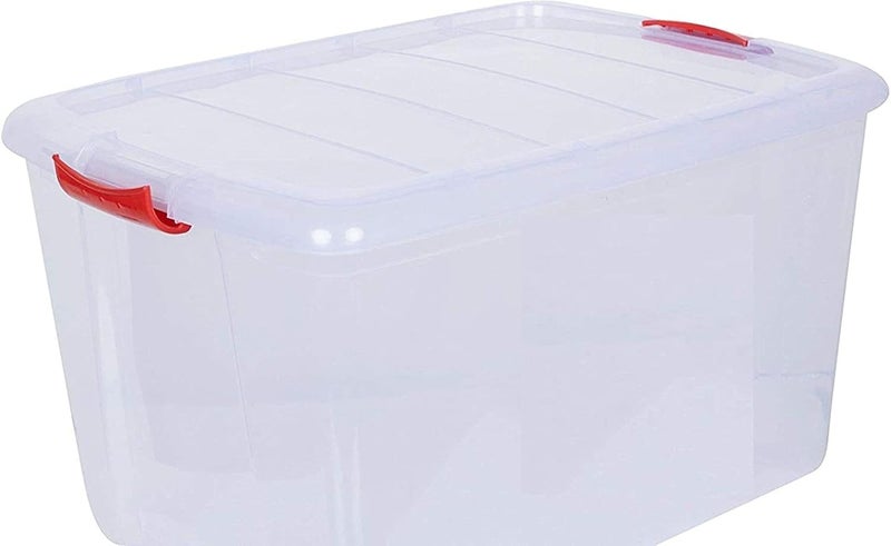 EASYMART Multipurpose Plastic Storage Container Box with Wheels 25 LTR (Clear, Transparent) (Pack Of 2) - Image 5