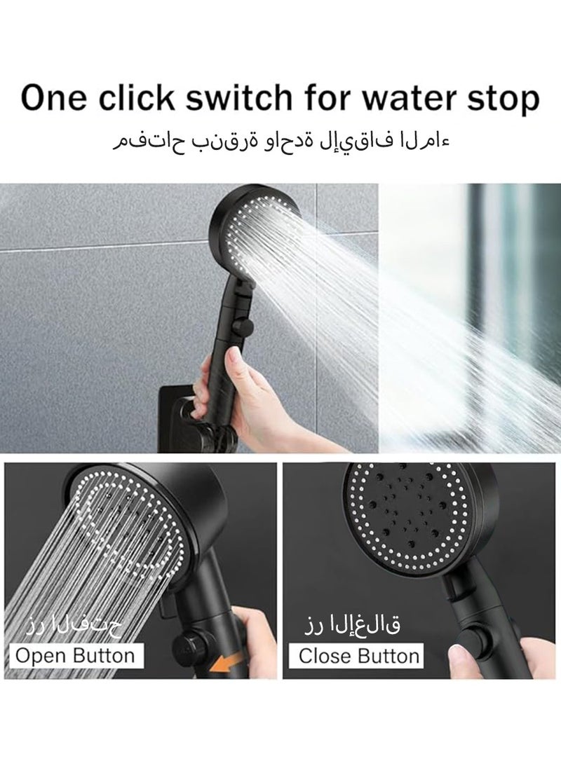 High Pressure 5 Mode Handheld Showerhead - Anti Clogging Nozzles, Built-In Power Wash for Tub, Tile and Pet Cleaning, Extra Long 8ft Stainless Steel Hose, No-Punch Wall Bracket - pzsku/Z4316E61551F62E3322A7Z/45/_/1730182760/b0daf4ab-0b47-4b3a-864f-e4bc4c8aa364